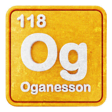 3d periodic table oganesson halftone style