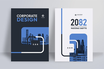Business Report Cover Template – Blue Geometric Layout (A4)