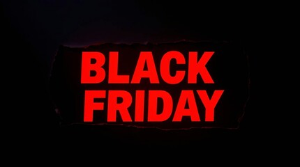 Torn black paper revealing red and black text BLACK FRIDAY