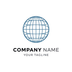 Global Network Globe Logo Design Company Name Tagline.