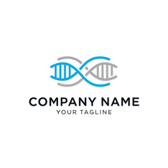 Modern DNA Double Helix Logo Design.