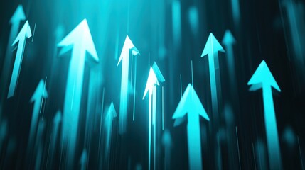 Abstract upward trending arrows in motion