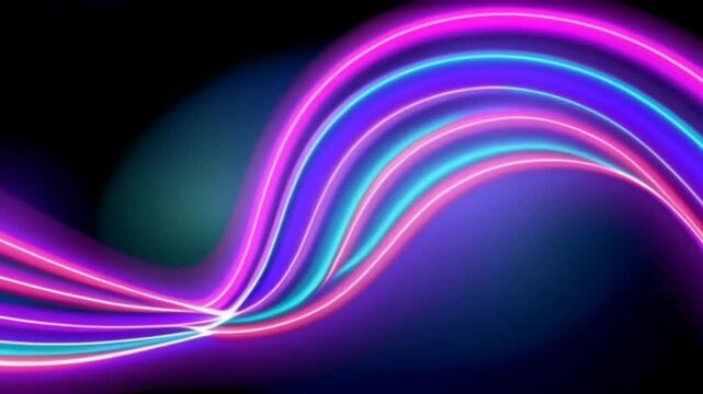 Smooth Neon Light Curve | Glowing Abstract Wave | 5s HD Motion Background