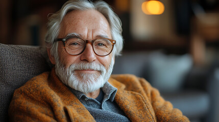 Cheerful elderly man showing online certificate of course completion