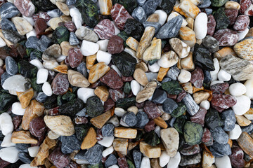 Multicolored Wet Decorative Pebble and Stone Texture