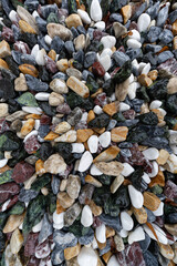 Multicolored Wet Decorative Pebble and Stone Texture