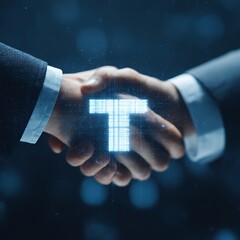 hand holding a blue background with the word help