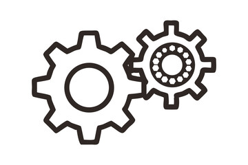 Obraz premium Gear Icon – Mechanical Engineering Settings Symbol