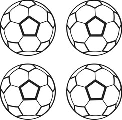 Obraz premium Soccer Ball Icon Set – Football Outline Vector Design