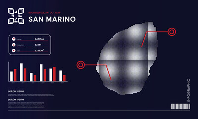 San Marino infographic template with abstract rounded square map
