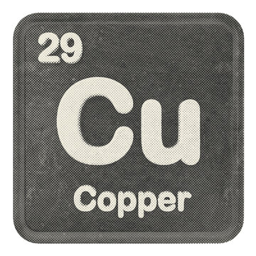 3d periodic table copper halftone style