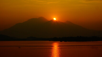 sunset over the lake