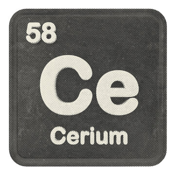 3d periodic table cerium halftone style