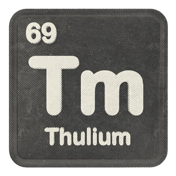 3d periodic table thulium halftone style