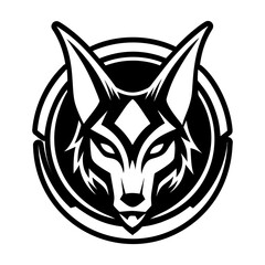 A glyph style icon showing a canid symbol