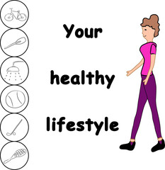 Infographics healthy lifestyle, modern vector illustration. Print design, business theme, new concept