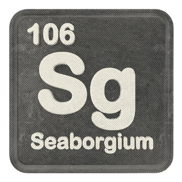 3d periodic table seaborgium halftone style