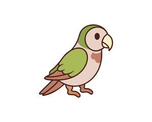 Cute Parrot Vector Illustration, adorable parrot, cartoon parrot, colorful parrot, kawaii parrot, happy parrot, tropical bird, exotic bird, playful parrot, cute wildlife, parrot character, funny parro