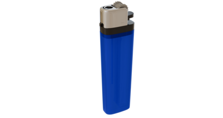 blue lighter isolated on white