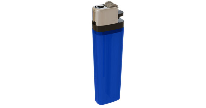blue lighter isolated on white