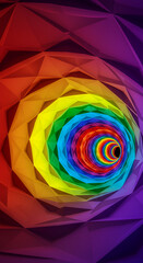 Abstract colorful background of swirling circles in a rainbow pattern