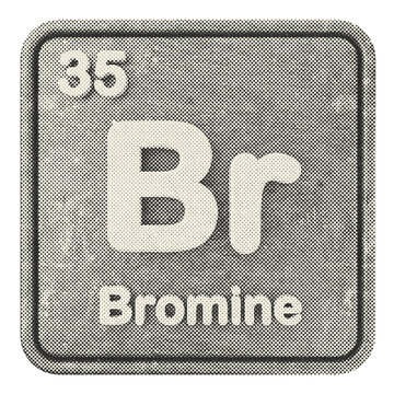 3d periodic table bromine halftone style