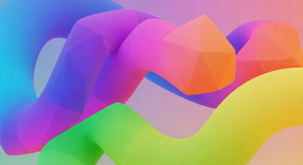 Abstract colorful wavy shapes background with smooth gradient modern and futuristic design for posters, banners, and presentations 3d rendering