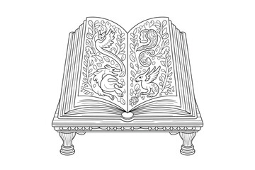 Open Textbook Clipart Vector Illustration
