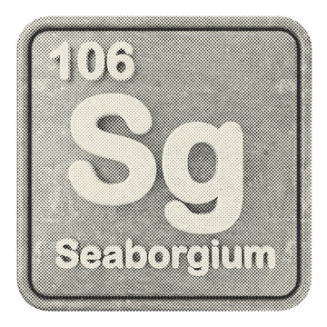 3d periodic table seaborgium halftone style