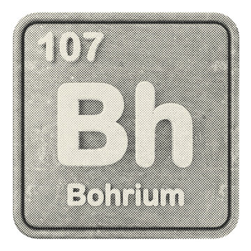 3d periodic table bohrium halftone style
