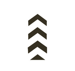 upward arrow head icon isolated on white background