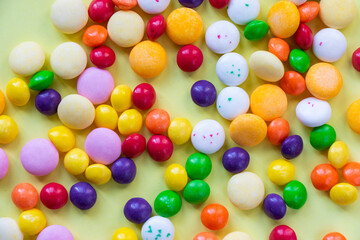Candy on the colorful background