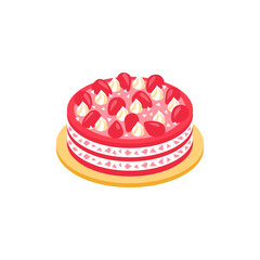 Delicious Strawberry Cake with Whipped Cream and Frosting