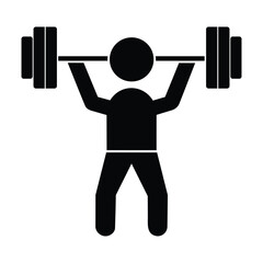 Weightlifting Person Vector Icon Isolated on White