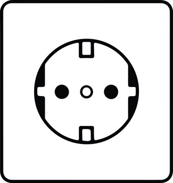 Illustrator Vector Electric socket type F power plug silhouette