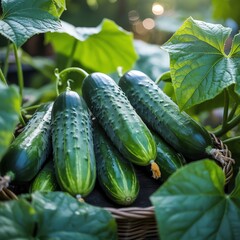 cucumbers in a greenhouse