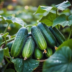 cucumbers in the garden