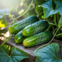 cucumbers in the garden