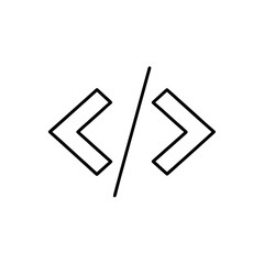 Code symbol with slash graphic on transparent background