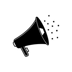 Silhouette of a megaphone icon on transparent background