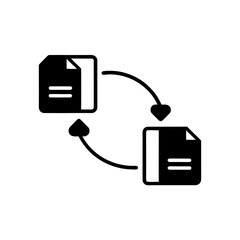 File synchronization process view on transparent background