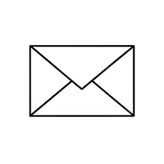 Simple outline of an envelope on transparent background
