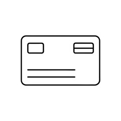 Simple credit card line icon on transparent background