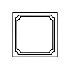 Simple square decorative frame on transparent background