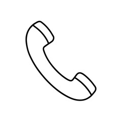Outline of a telephone handset on transparent background