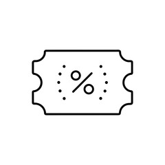 Discount coupon with percentage on transparent background