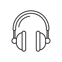 Outline drawing of headphones on transparent background