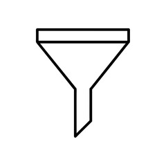 Outline drawing of a funnel on transparent background