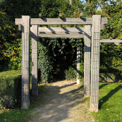 wooden gate in the park