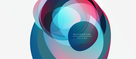 Fototapeta premium Abstract colorful layers create dynamic circular design. Modern gradients, smooth transitions, elegant composition. Background element for projects.